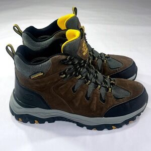 Skechers Rickter-Branson Hiking Boot Mens 9 Brown Waterproof Relaxed Fit Outdoor